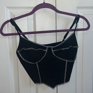 stitch work cropped tank top